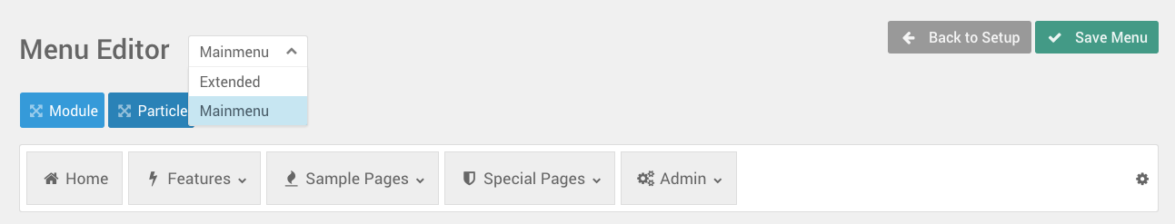Selecting a Menu